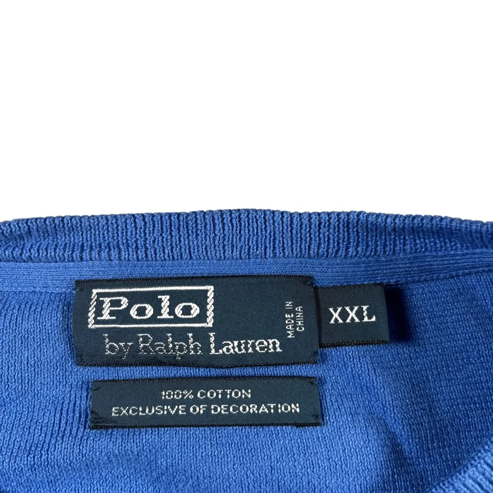 VTG Polo Ralph‎ Lauren Mens XXL Blue Crewneck preppy Sweater old money Logo